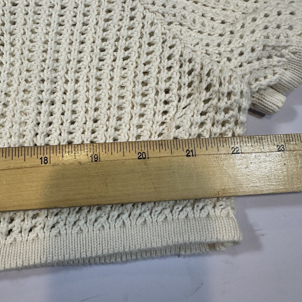 Sabo Skirt Crochet Knit 2 Piece Set Womens Small Cream Button Crop Top Shorts - Picture 7 of 11